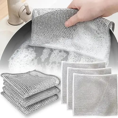 Dish washing Cleaning cloth | Wire Dish washing Rugs for Wet and Dry, Metal Wire Dish Towels for Kitchen, Dishes - Image 5