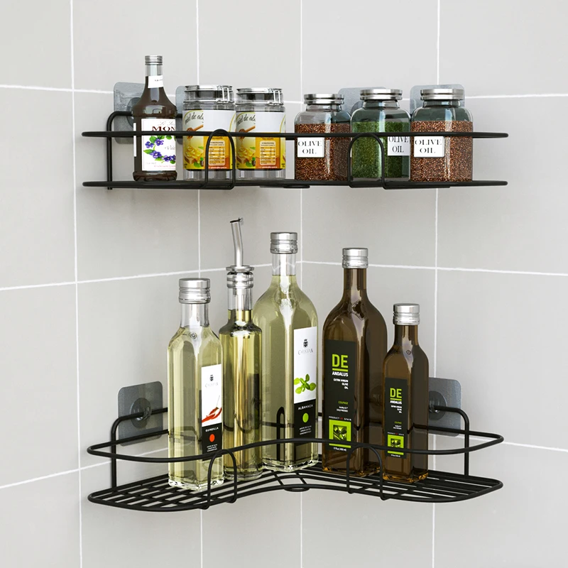 Metal Corner Rack For Bathroom & Kitchen | Bathroom Metal Shelf Organizer | Storage Rack Corner Frame Shampoo Storage Holder | Wall Mount Bathroom Accessories (Without Hook) - Image 7