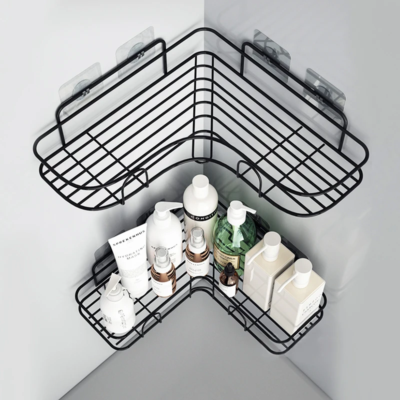 Metal Corner Rack For Bathroom & Kitchen | Bathroom Metal Shelf Organizer | Storage Rack Corner Frame Shampoo Storage Holder | Wall Mount Bathroom Accessories (Without Hook) - Image 5