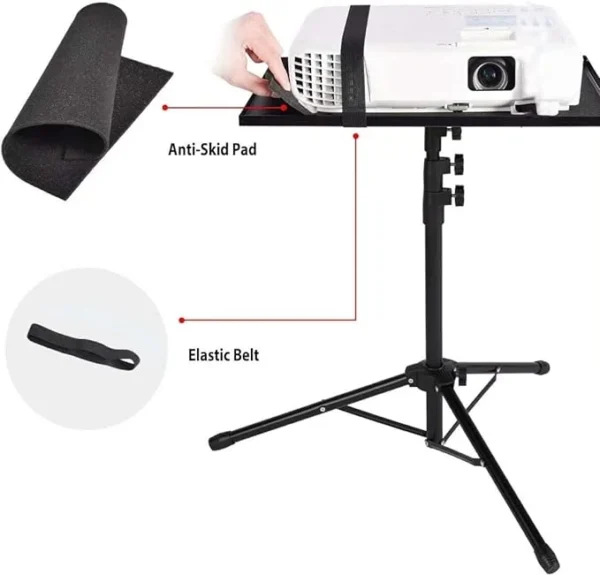 Portable Projector And Laptop Stand Table Tripod (Height Adjustable 45-120cm) - Image 8