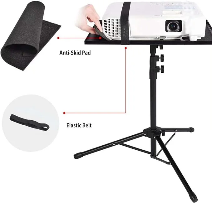 Portable Projector And Laptop Stand Table Tripod (Height Adjustable 45-120cm) - Image 8