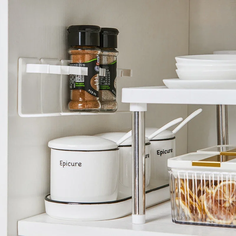 Self Adhesive Wall Mounted Spice Rack Stand With Sticker Kitchen Seasoning Storage Rack (Random color) - Image 6