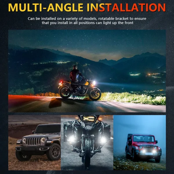 LED Work Light Driving Fog Light Red Blue Auxiliary Hi/Lo beam White Amber Spotlight Universal for ATV SUV for all bikes/car/trucks/jeep - Image 3