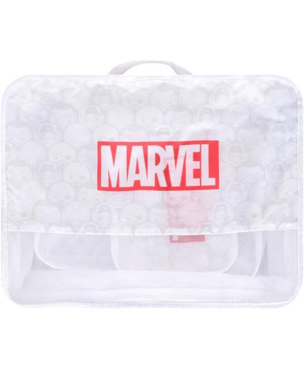 4 PCs Set Marvel Travel bag Set Travel Storage Bag (red and white) - Image 7