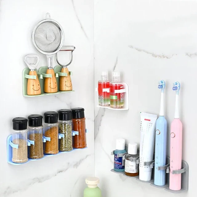 Self Adhesive Wall Mounted Spice Rack Stand With Sticker Kitchen Seasoning Storage Rack (Random color) - Image 8