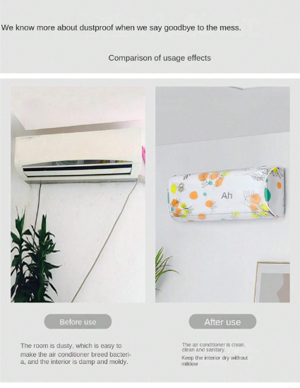 Air Conditioner Dust Cover Wall Mounted Indoor Hanging Dustproof Protective Cover (Random Print) 1 ton - Image 5