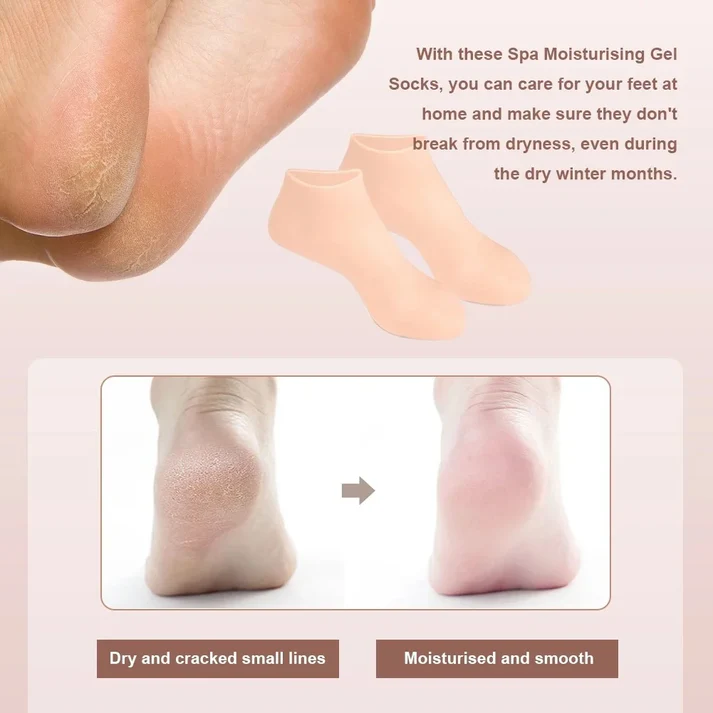 Combo pack off 2 Silicone Socks and Gloves for moisturizing hands and feet - Image 3