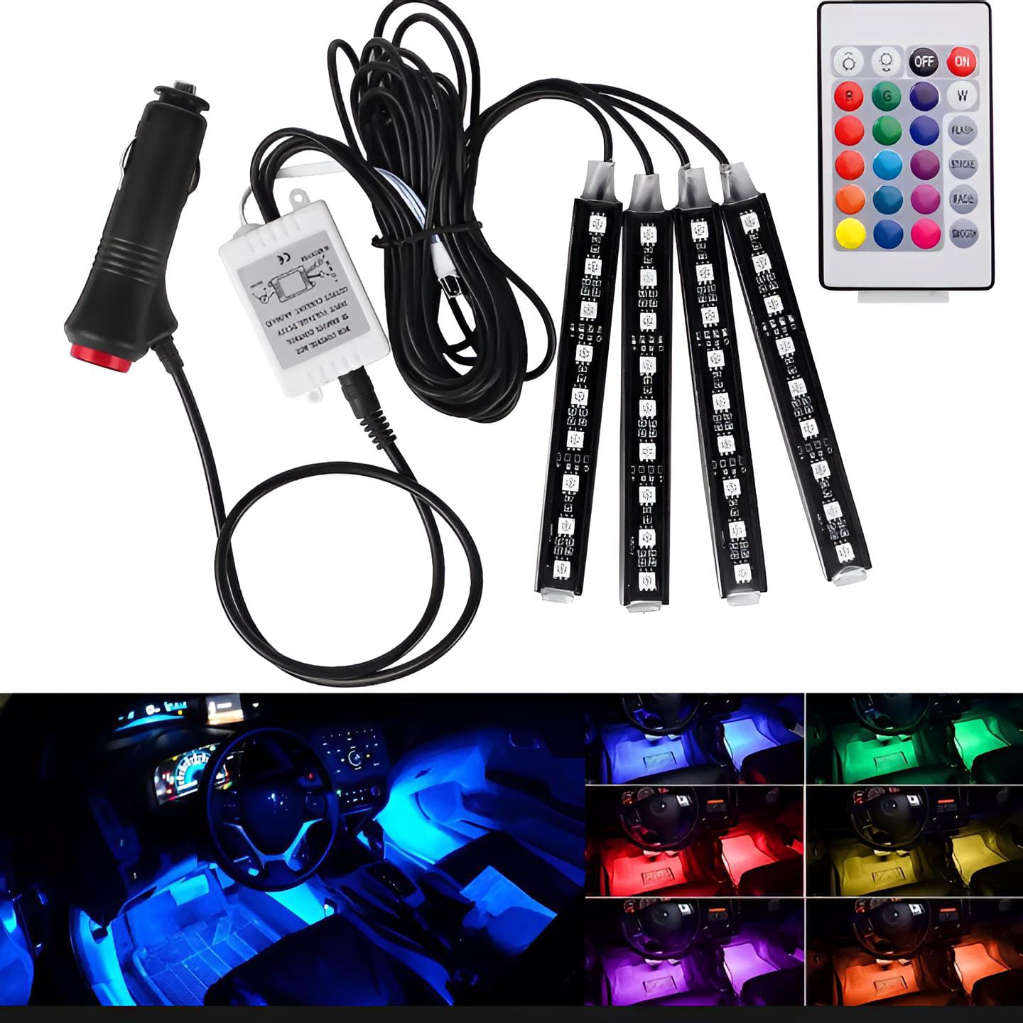 Interior light Remote control 36 led RGB LIGHT strip Without button for bike/car/jeeb and all vehicles (with remote) - Image 3