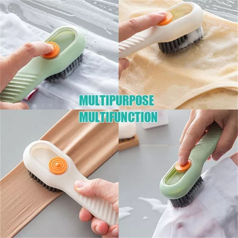 Multi-purpose Shoe Brush Soft Bristle Automatic Liquid Long Handle Cleaning Brush Clothes Board Brush Household Cleaning Tools(random color) - Image 3