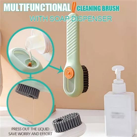 Multi-purpose Shoe Brush Soft Bristle Automatic Liquid Long Handle Cleaning Brush Clothes Board Brush Household Cleaning Tools(random color) - Image 3