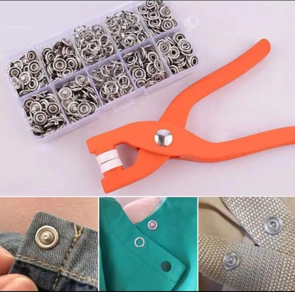 Tich Button Machine Plier plastic Body | Button Fixer Plastic body with 25 Buttons