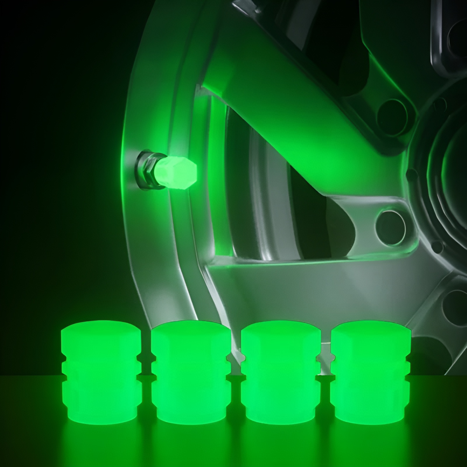 Luminous Valve Motorcycle Bicycle Bike Car Wheel Tyre Hub Cap Fluorescent Night Glowing Luminous Valve Stem Caps Decor - Image 13