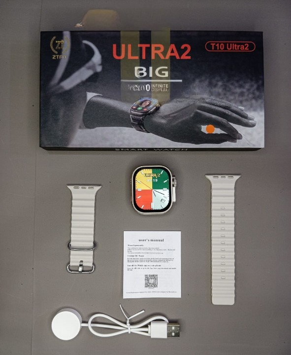 T10-Ultra Smart Watch T10 Ultra 2 Watch Big Screen 2.20 infinite Display Bluetooth Call Game Heart Rate Sleep Monitoring Smart Watch (Random Color)