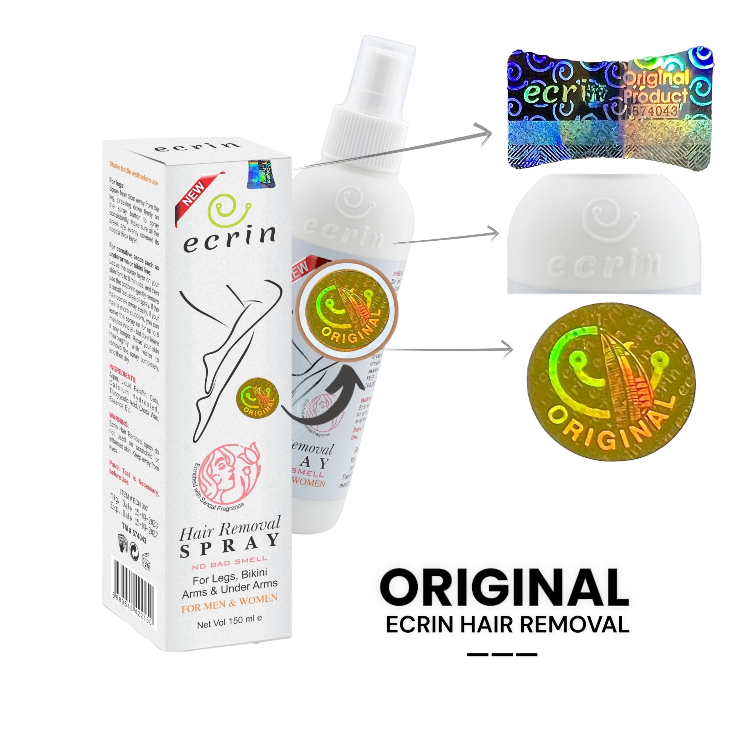 Ecrin Hair Remover Spray - The Original - Image 3