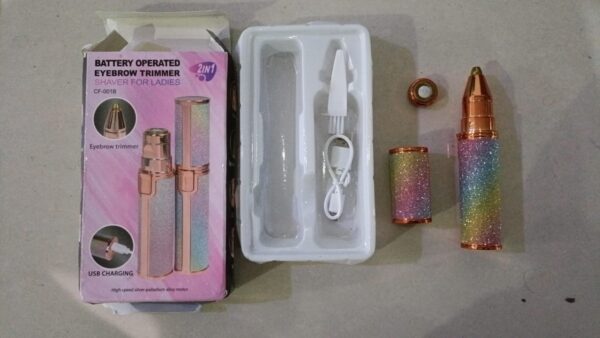2 In 1 Hair Remover Chargeable , Multi Attractive Color With USB Charging Cable And Cleaning Brush - Image 6