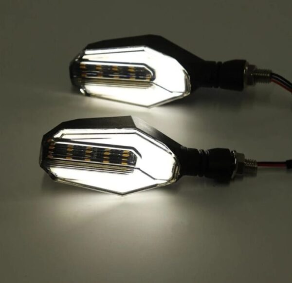 2Pcs Motorbike Universal LED Indicator With  DRL And Yellow Parking Light For all bikes (Random Color) - Image 6