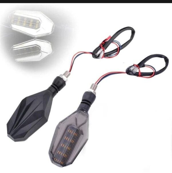 2Pcs Motorbike Universal LED Indicator With  DRL And Yellow Parking Light For all bikes (Random Color) - Image 5
