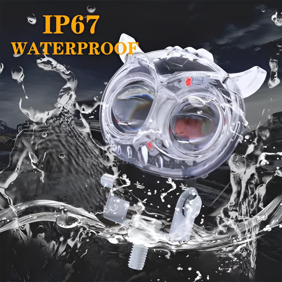 Pack of 1 Owl Fog Light for Bikes metal body  - 8 Working Modes LED Motorcycle Fog Headlights with Multicolor DRL, Universal Fitment, and Auxiliary Spotlights - Image 9