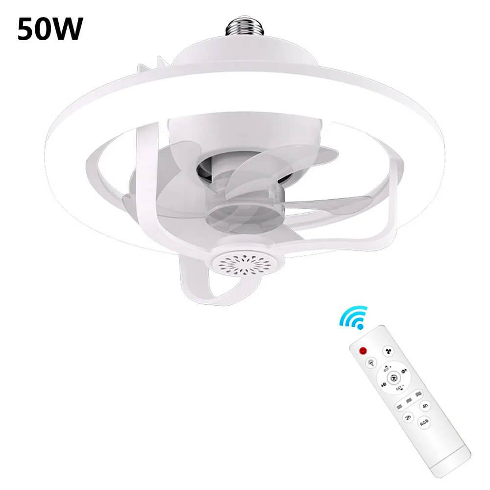 360° Rotating Socket Ceiling Fan with Light and Remote - Image 7
