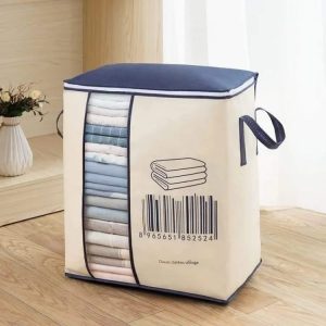 Large Non-woven Portable Clothes Storage Bag Clothing Organizer - 120 gsm (Random color) - Image 4