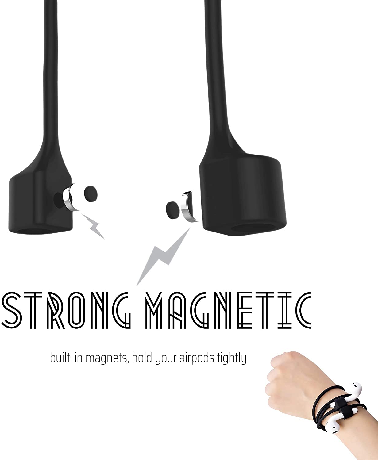 Anti Lost Silicone Earphone Rope Holder Cable For AirPods Strap Wireless Bluetooth Headphone Neck Strap Cord String 55CM - Image 5