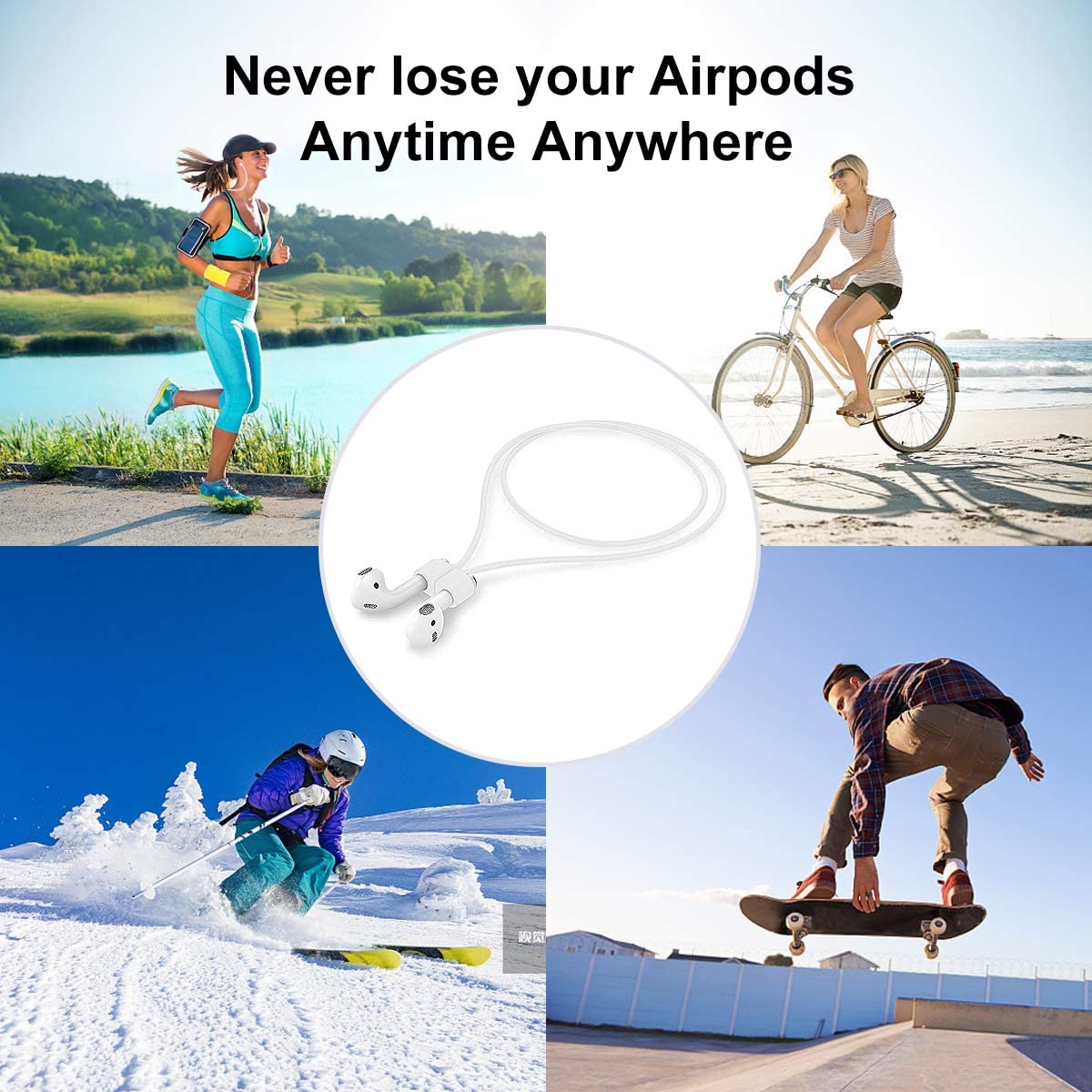 Anti Lost Silicone Earphone Rope Holder Cable For AirPods Strap Wireless Bluetooth Headphone Neck Strap Cord String 55CM - Image 14