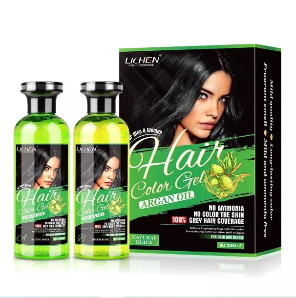 pack of 2 (250ml) Lichen Hair Color Gel Black/dark brown - Image 4