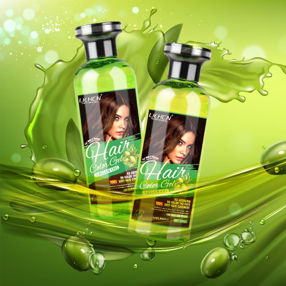 pack of 2 (250ml) Lichen Hair Color Gel Black/dark brown - Image 3