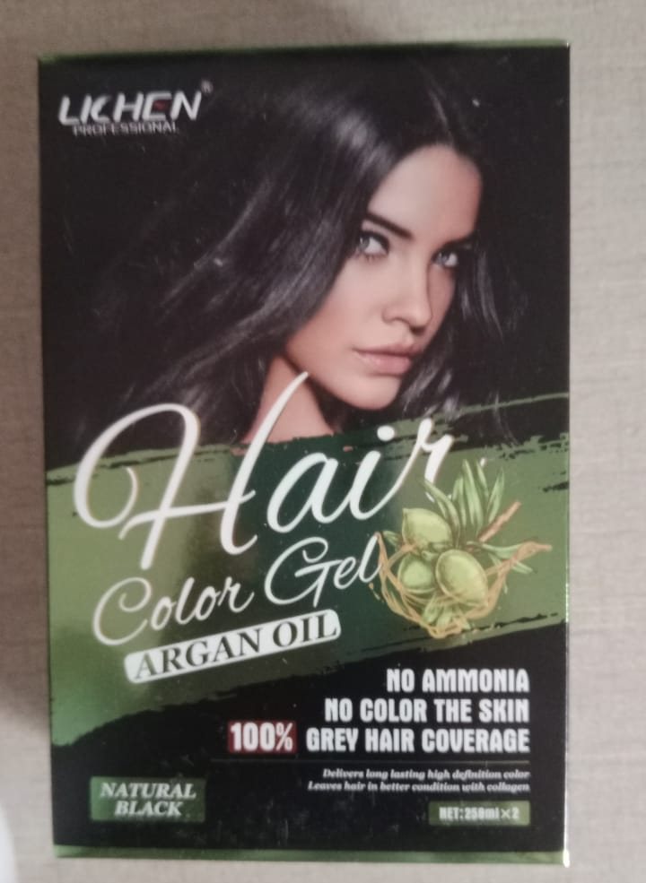 pack of 2 (250ml) Lichen Hair Color Gel Black/dark brown - Image 2