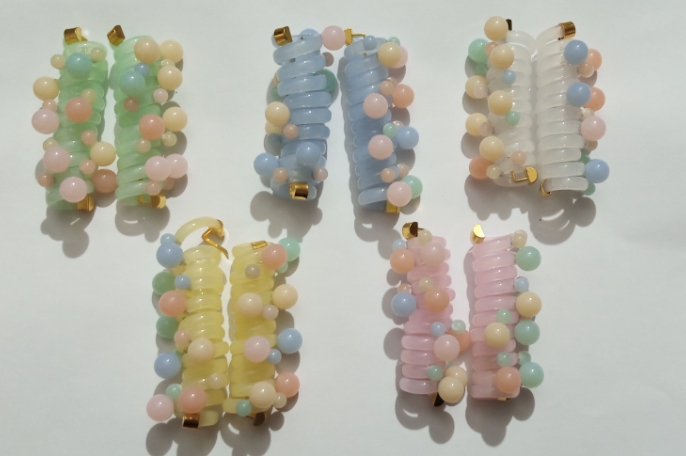 (pack of 2 )Girls hair plastic Telephone Wire Spiral (random color) - Image 7