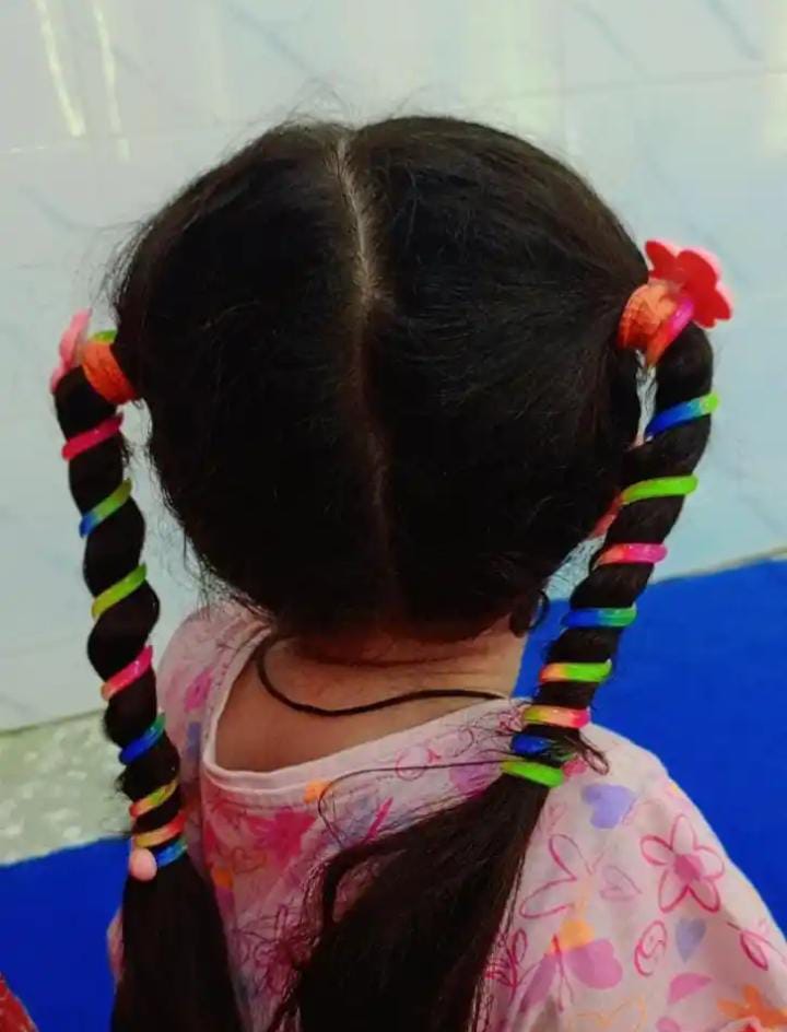 (pack of 2 )Girls hair plastic Telephone Wire Spiral (random color) - Image 2