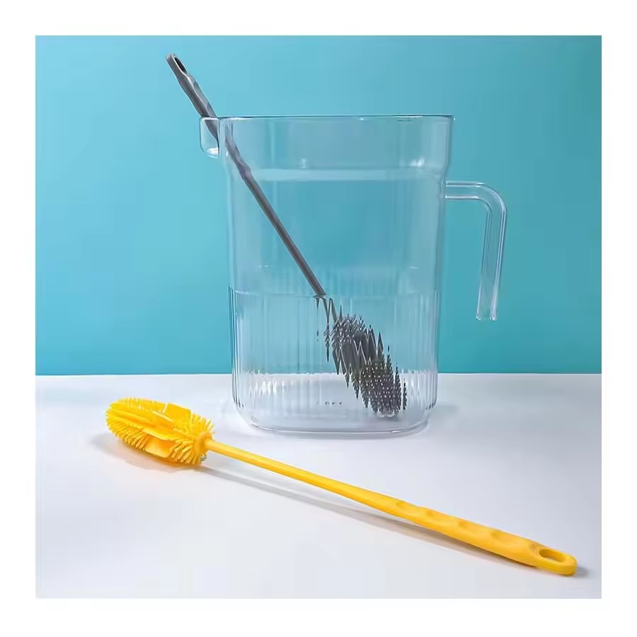 Silicone Long-Handled Cup Brush | Household Cleaning Tool for Thermos Water Bottle Glass Cup (Random color) - Image 5