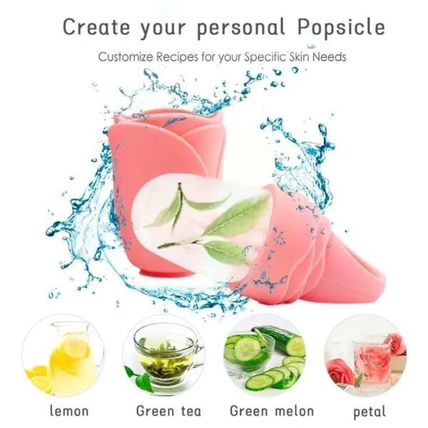 Rose Shape Silicone Facial Ice Roller For Face | Enhance Skin Glow Shrink &Tighten Pores (Random Color) - Image 2