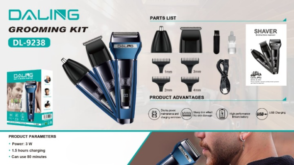 Daling 3 in 1 Multi-Function Purpose Intelligent Anti-Hairpin System Portable(DL-9238) - Image 2