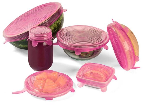6Pcs Kitchen Reusable Silicone Seal Lid, Universal Silicone Stretch Lids for Food Preservation, Vacuum Food Storage, Bowl Cover and Cookware Cover for Kitchen and Home - Image 5