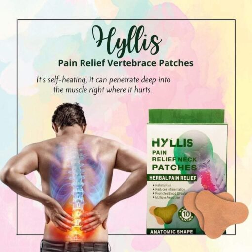 HYLLIS Pain Relief Patches - 10 Neck Pain Patches / Safe & Natural Neck & Back Pain Relief Products - Image 4