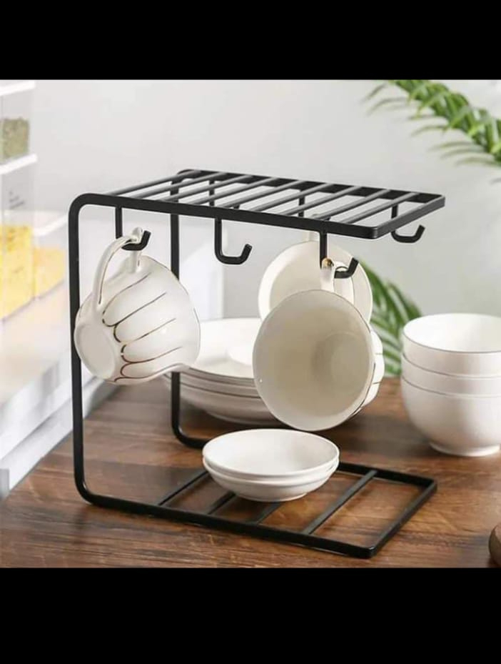 6 Hooks Iron Coffee Rack Organizer - Image 7