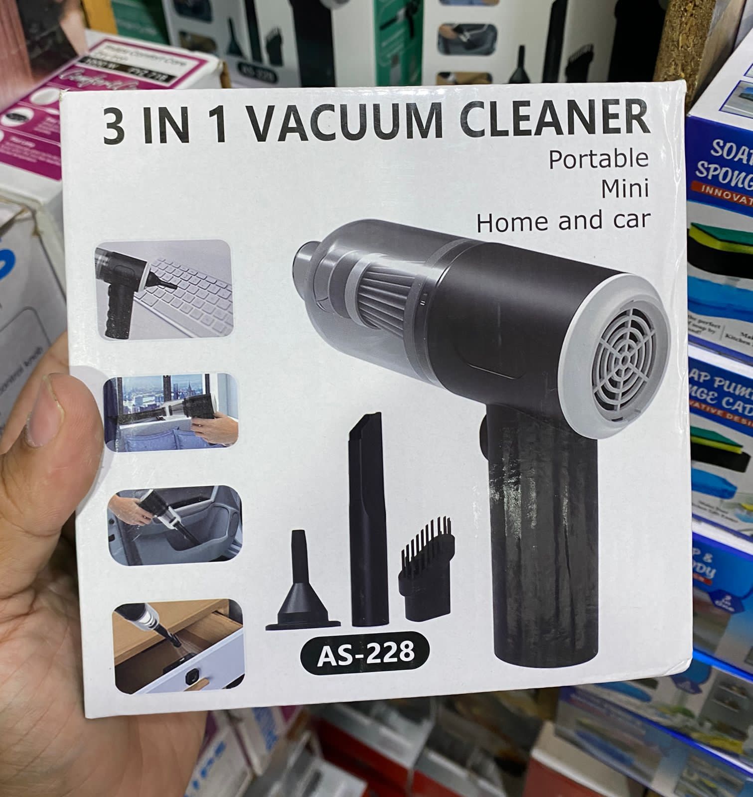 3 in 1 Portable Vacuum Cleaner Duster Blower Air Pump Wireless Hand-Held Cleaning For Car Home - AS 228 - Image 3