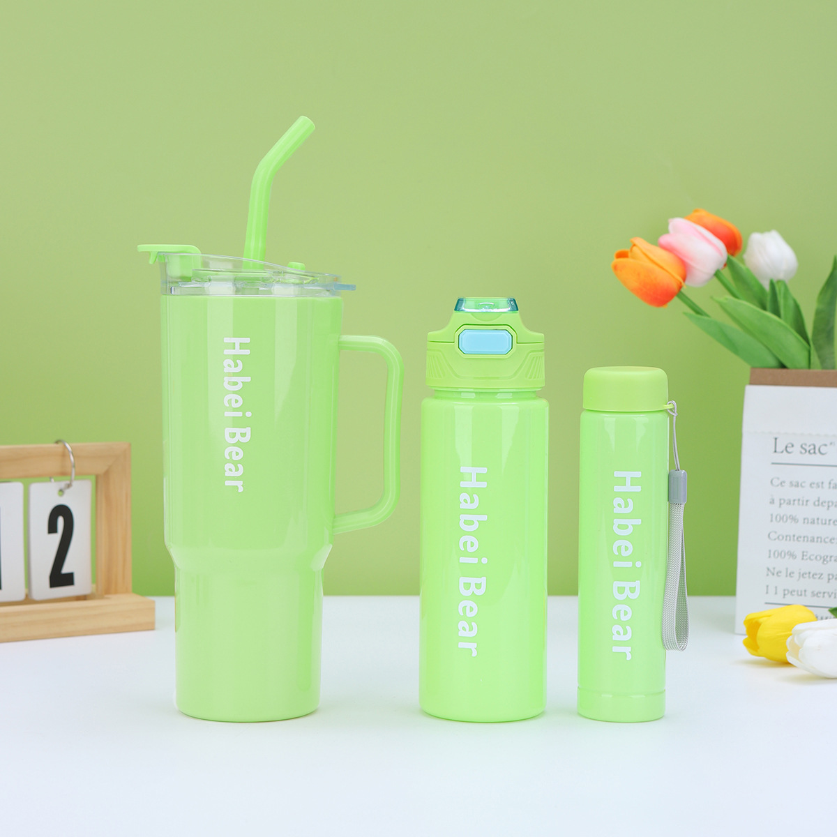 3pcs bottle set with straw (random color) - Image 5