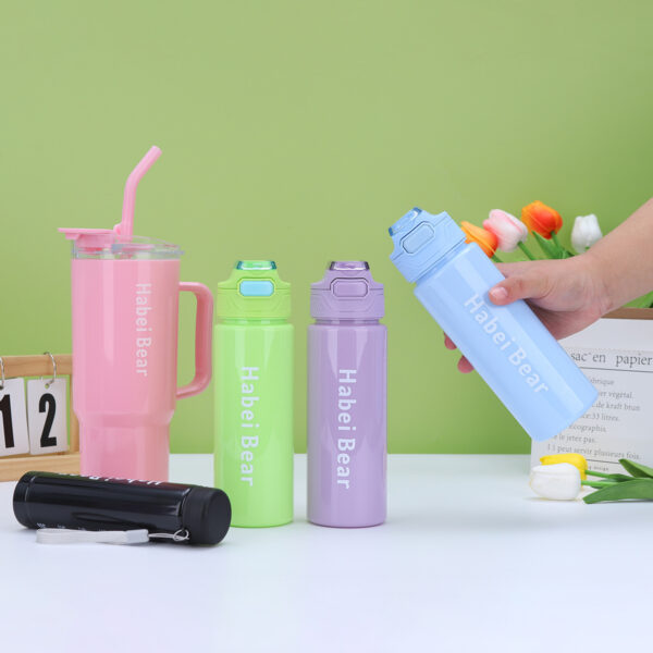 3pcs bottle set with straw (random color) - Image 7