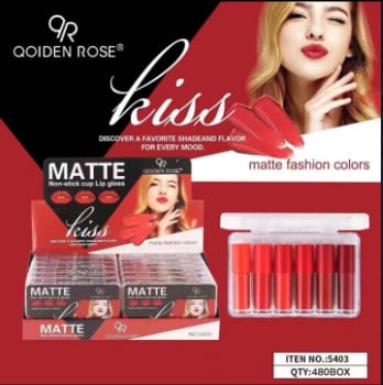 (pack of 6 )  Qoiden Rose Kiss Matte Lip Gloss - Image 2