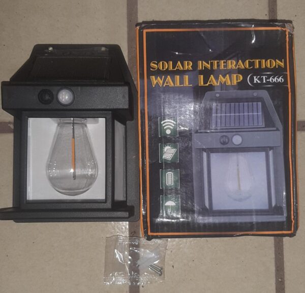 Solar Tungsten Filament Lamp Outdoor Waterproof Intelligent Induction Wall Lamp Courtyard Garden Villa Lighting(KT-666) - Image 2