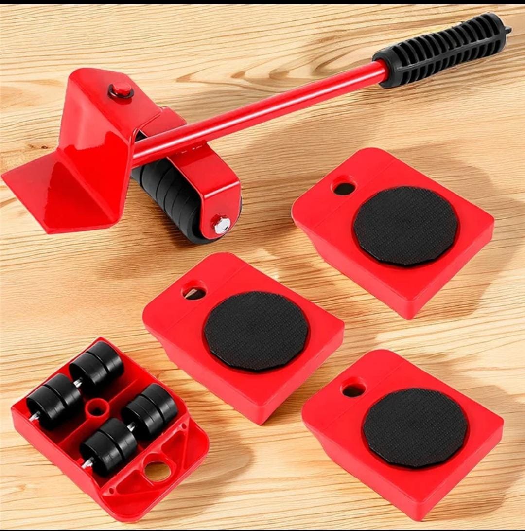 (5 in 1) Heavy Furniture Move Tool Transport Lifter Shifter Moving Kit Slider Remover Rolling Wheel Corner Mover Set - Image 2
