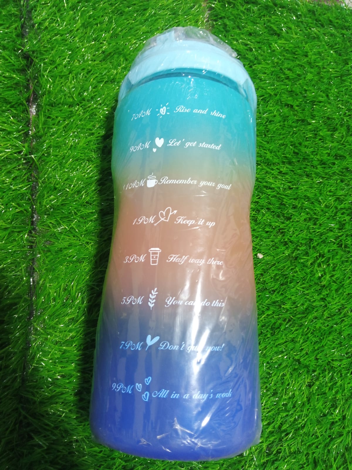 (NW000110) Leak-Proof Sports Bottle, Motivational Water Bottle with Time Marking for Sports Gym Outdoor(Random color) - Image 2