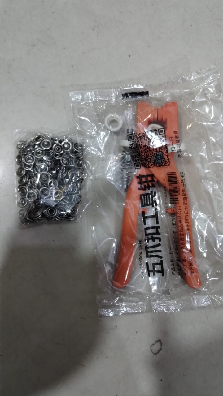 Tich Button Machine Plier plastic Body | Button Fixer Plastic body with 25 Buttons - Image 2