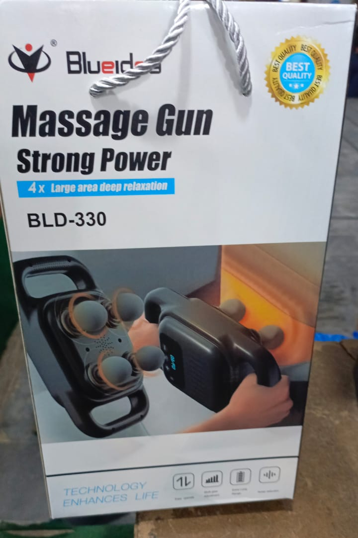 Blue idea Deep Tissue Massage Gun with 4 Heads - Muscle Massager for Back, Neck, and Body Pain Relief Rechargeable - BLD-330 - Image 5