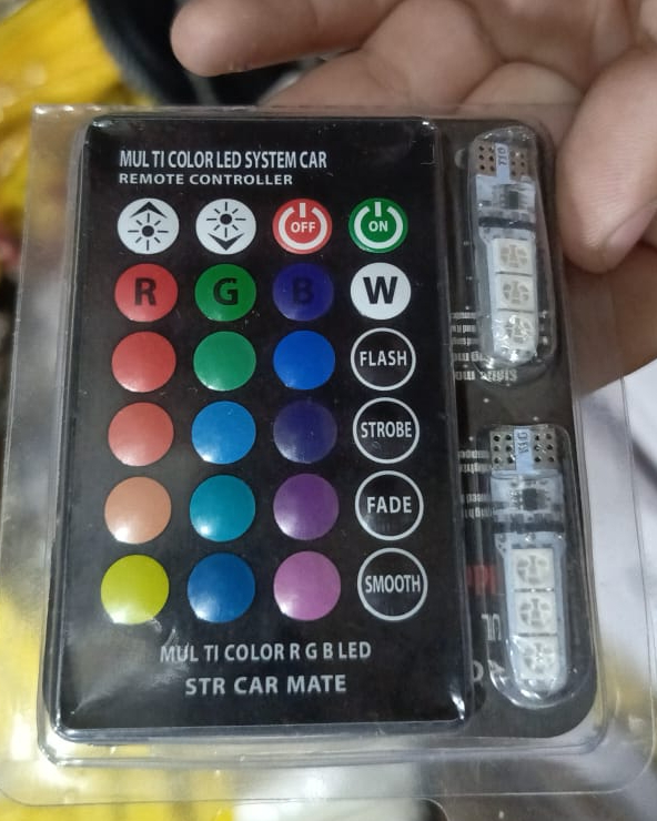 RGB Multicolor Car Led Bulbs Remote Control Parking Lights for car & bike - Image 12