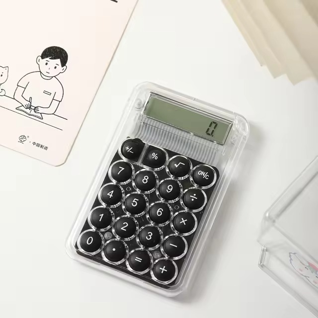 Student Calculator LCD Display Large Screen Siicone Buttons 8-digit Handheld Study Electronic Calculator School Supplies(random color) - Image 6