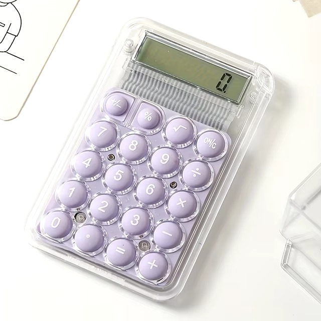 Student Calculator LCD Display Large Screen Siicone Buttons 8-digit Handheld Study Electronic Calculator School Supplies(random color) - Image 8
