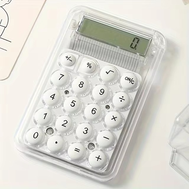 Student Calculator LCD Display Large Screen Siicone Buttons 8-digit Handheld Study Electronic Calculator School Supplies(random color) - Image 4